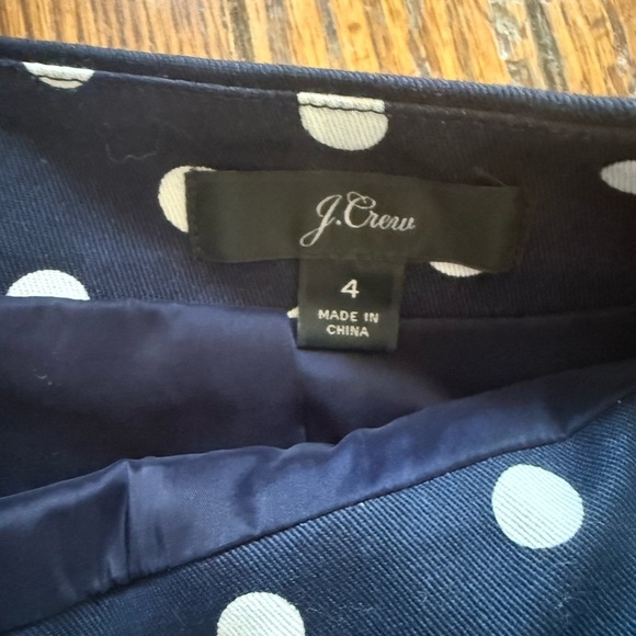 J. Crew Navy and White Polka Dot Pencil Skirt - Picture 3 of 5